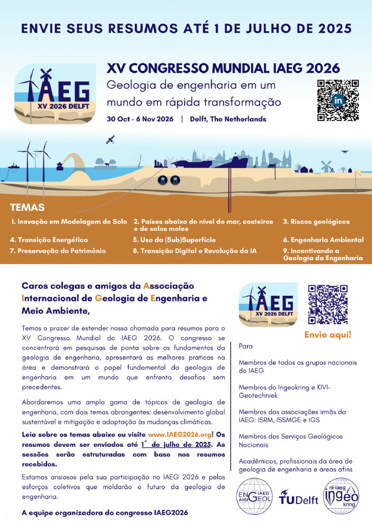 Capa da notícia XV Congresso Mundial IAEG 2026 